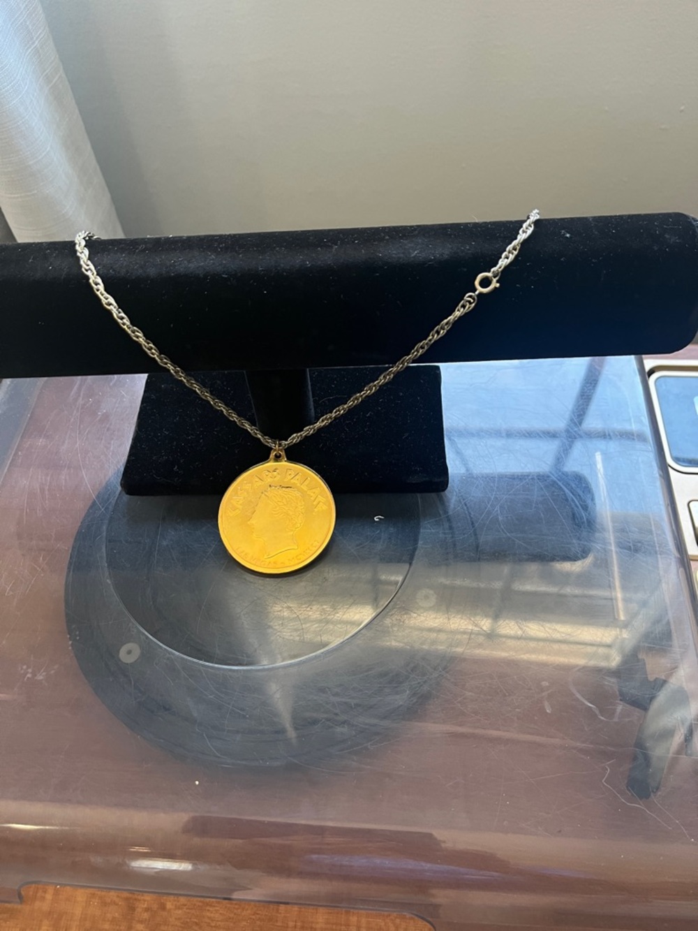 Caesars Palace Gold Coin Pendant Necklace